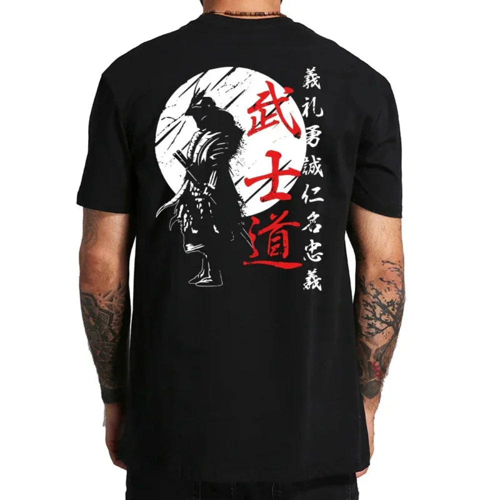 Samurai-Inspired Short Sleeve Tee for Men