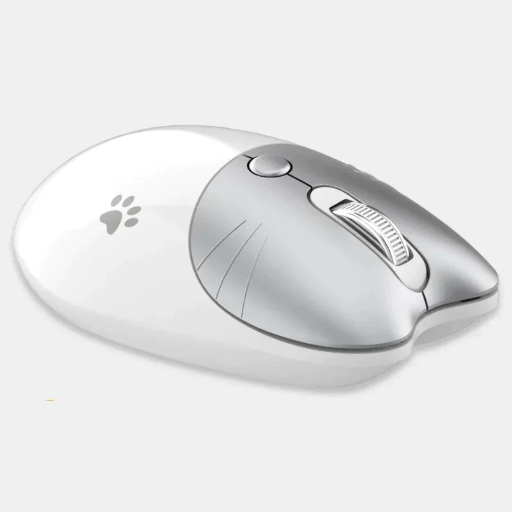 Cartoon Feline Themed Wireless Mouse with Bluetooth 2.4Ghz