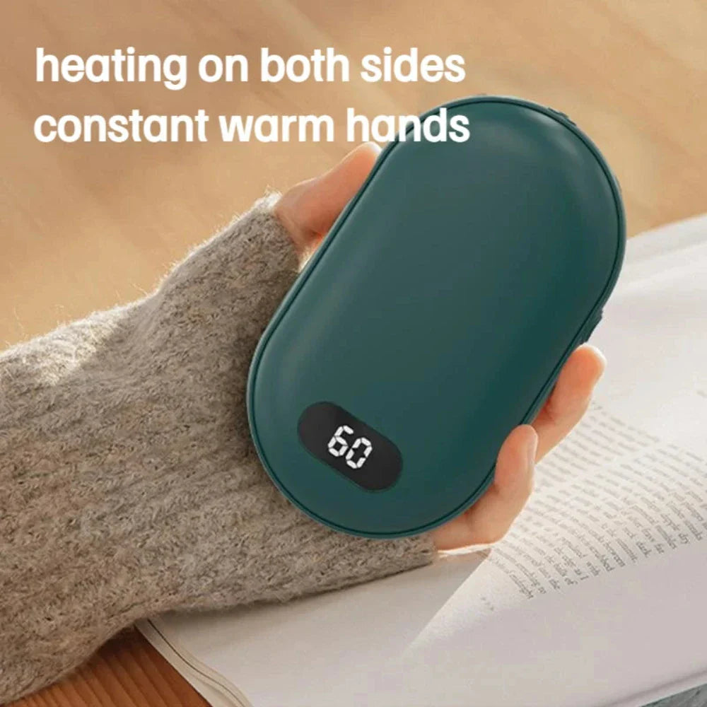 Double Sided Hand Warmer with Rechargeable Battery and Two Speeds