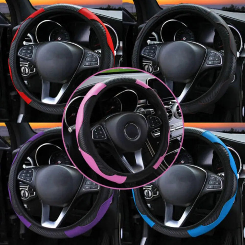 15" Faux Leather Steering Wheel Wrap