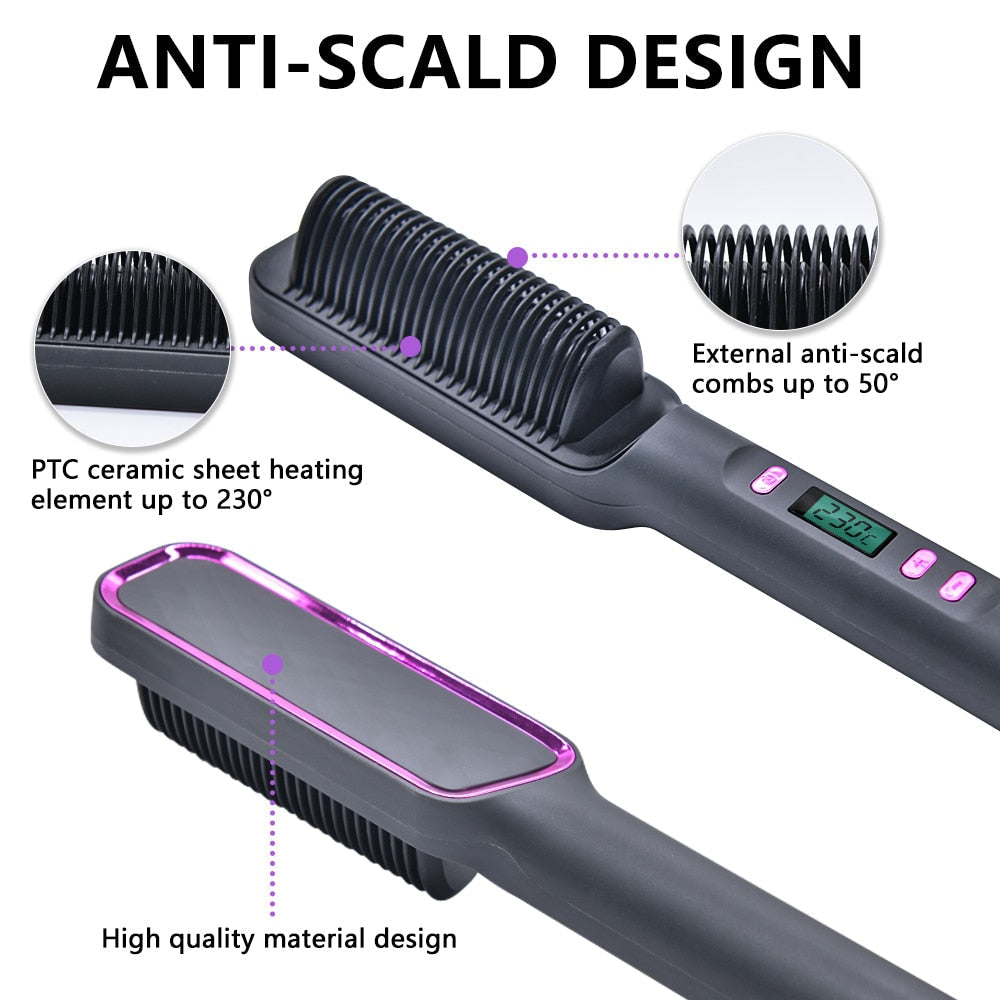 Electric Hair Brush Straightener by Coseey