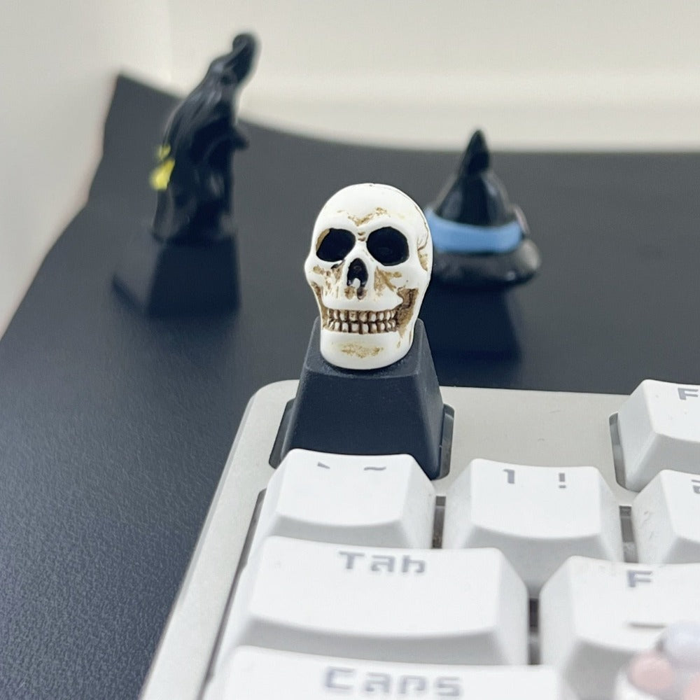 Computer Keycap with a Dark Skull Design