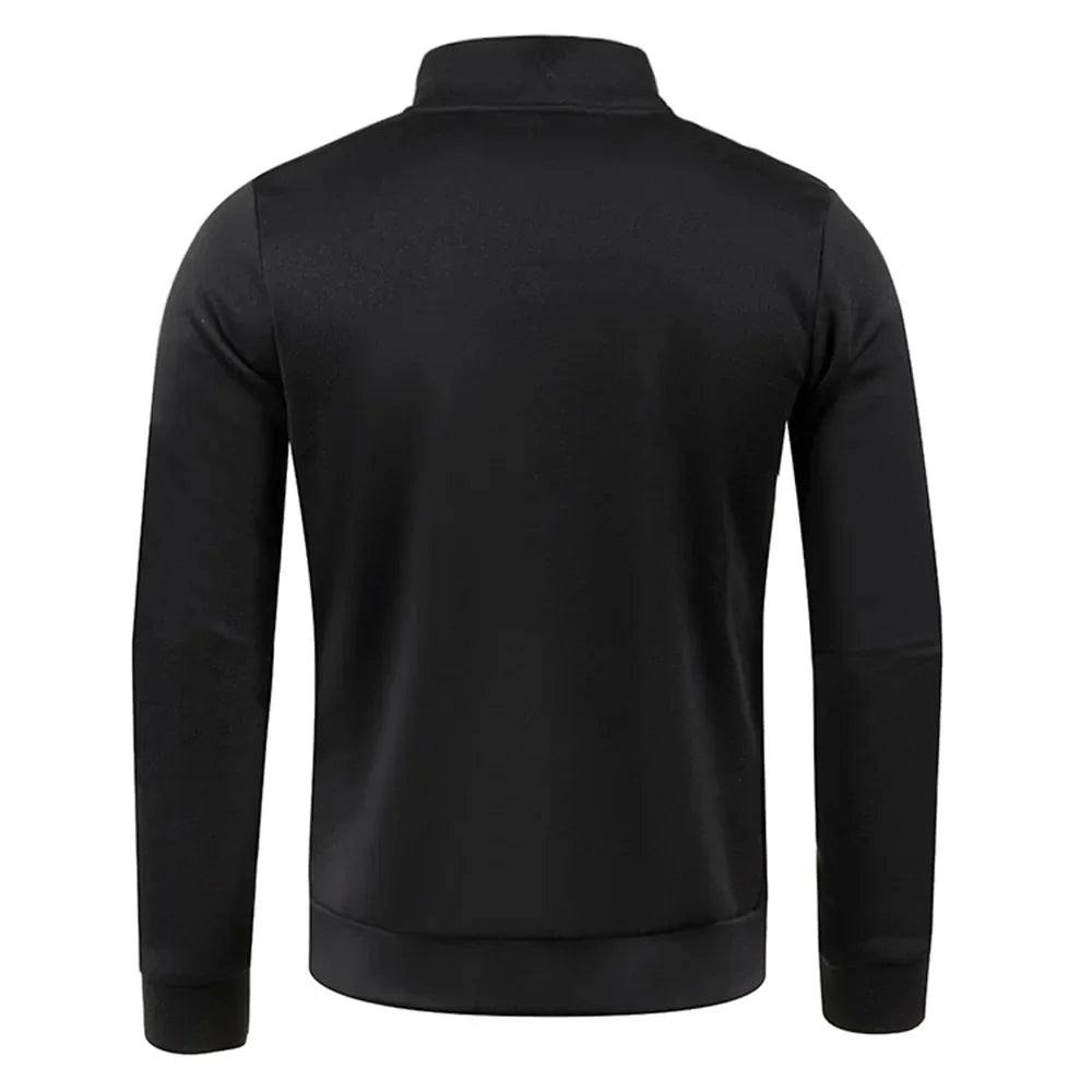 Zipped Up Long Sleeve Top for Men with a Stylish Stand Collar