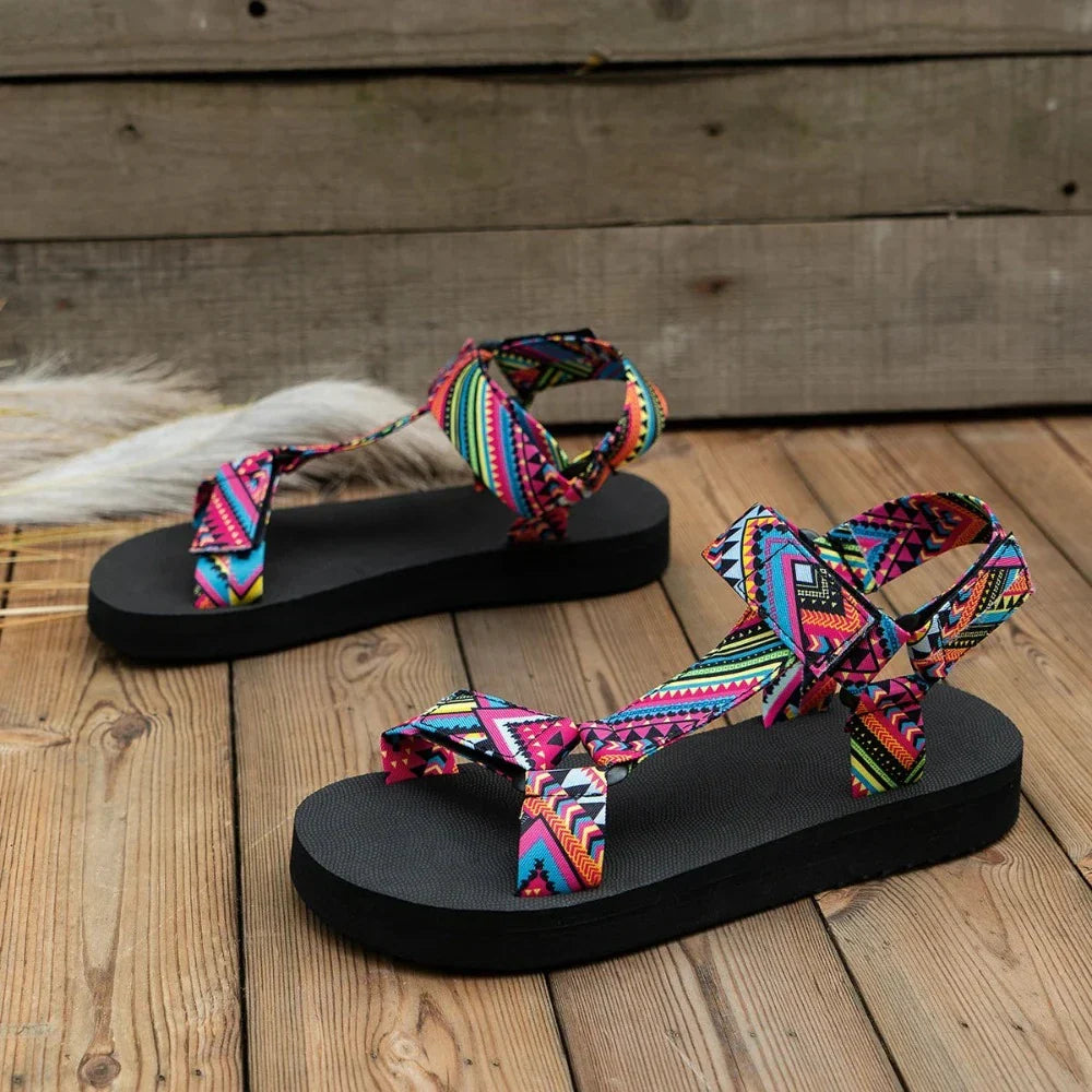 Colorful Flat Sandals for Women's Summer Wear