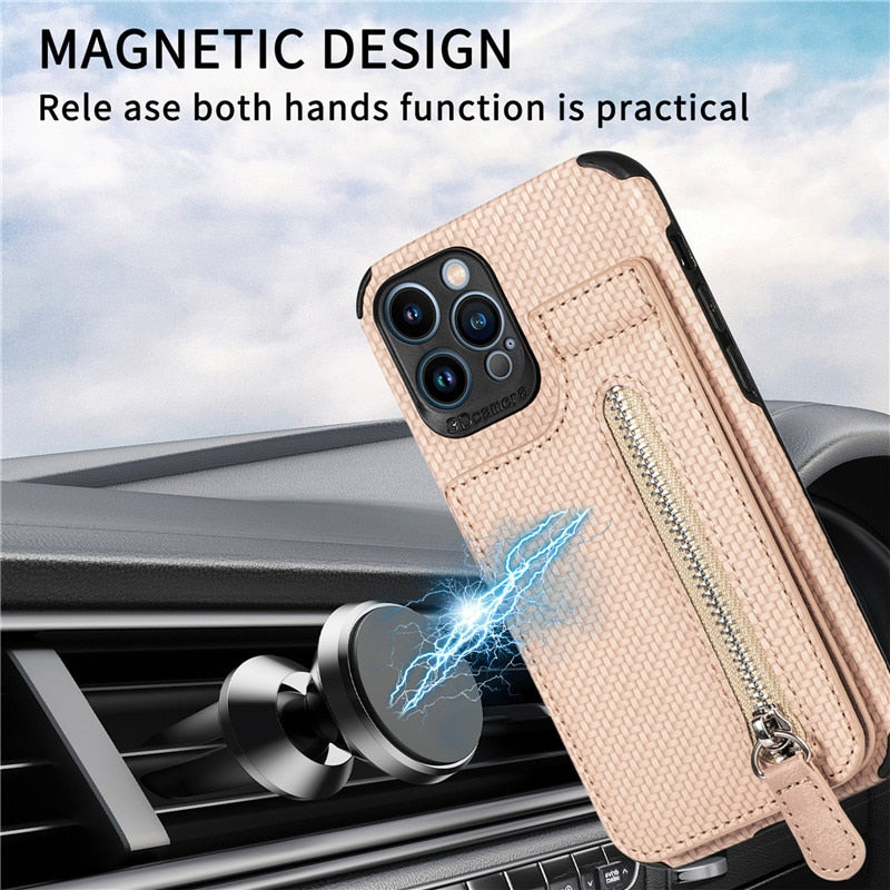 High-End Plant-Based Leather Wallet Case for iPhone