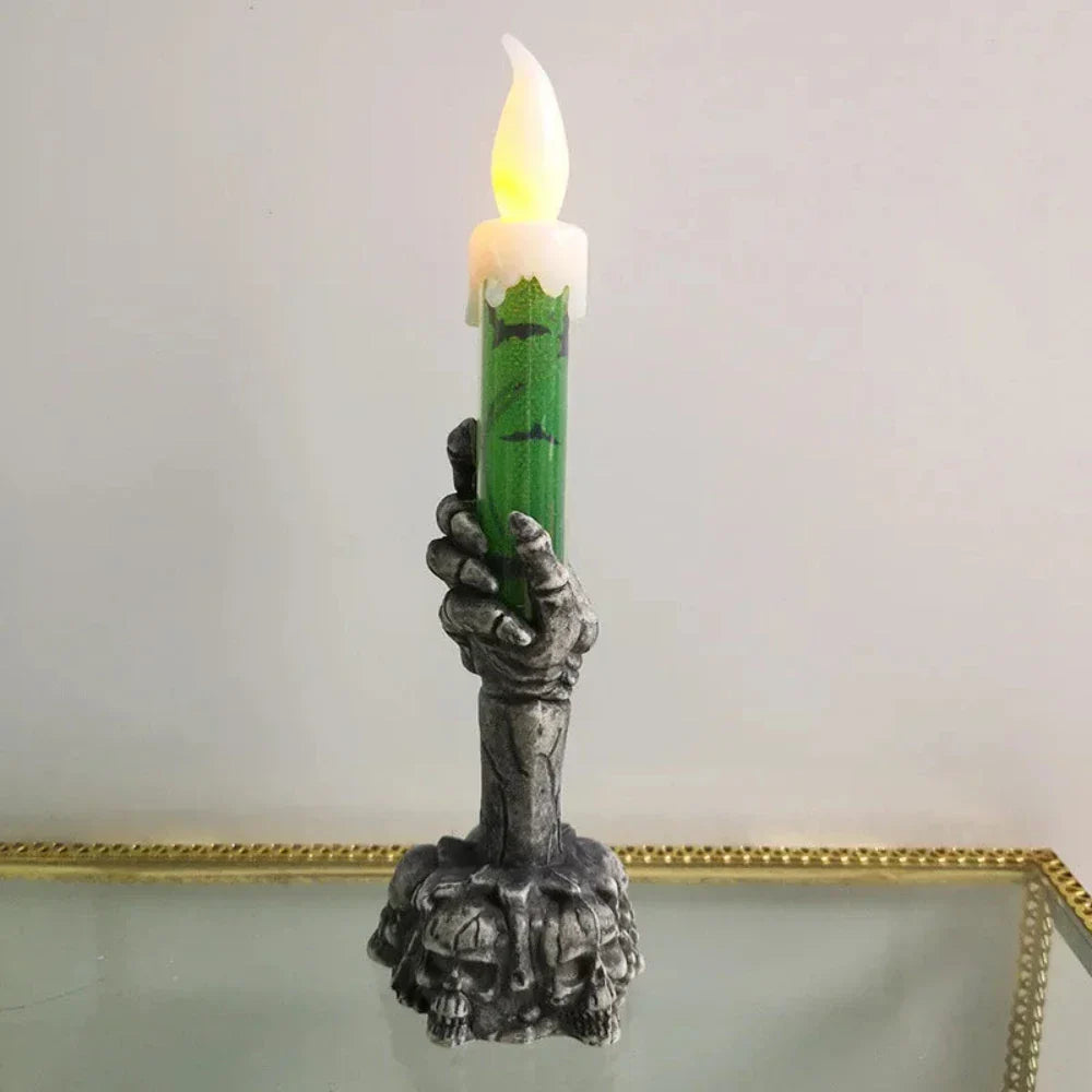 Ghostly Hand LED Candle: Spooky Halloween Decor