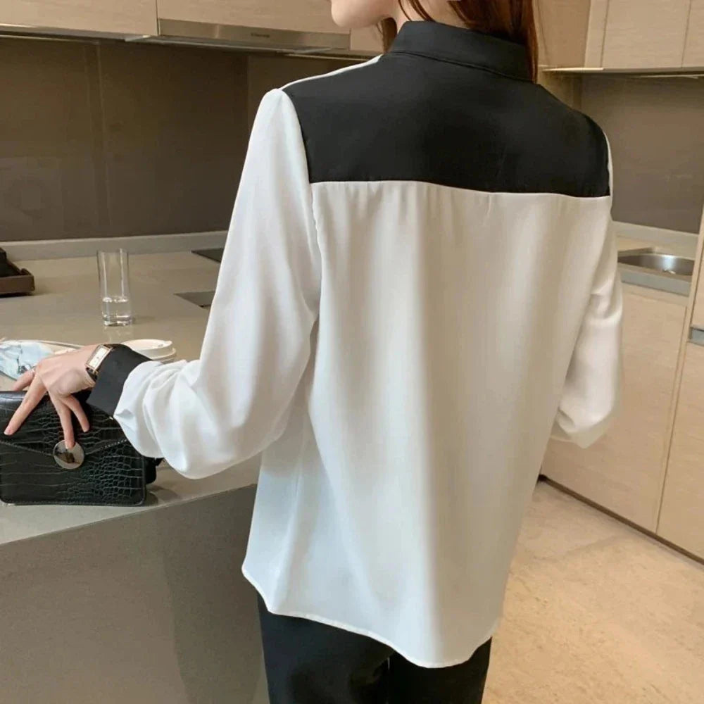 Korean-Inspired Women's Stand Collar Top