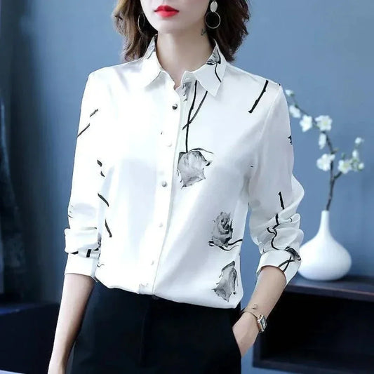 Floral Korean-Inspired Blouse for Women