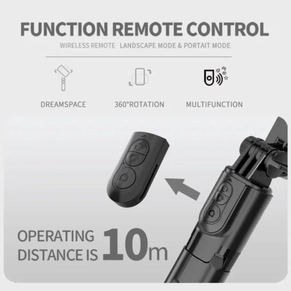 Bluetooth Selfie Stick with Portable Gimbal and Selfie Light