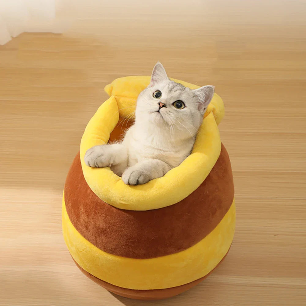 Honey Jar Themed Adorable Cat Bed