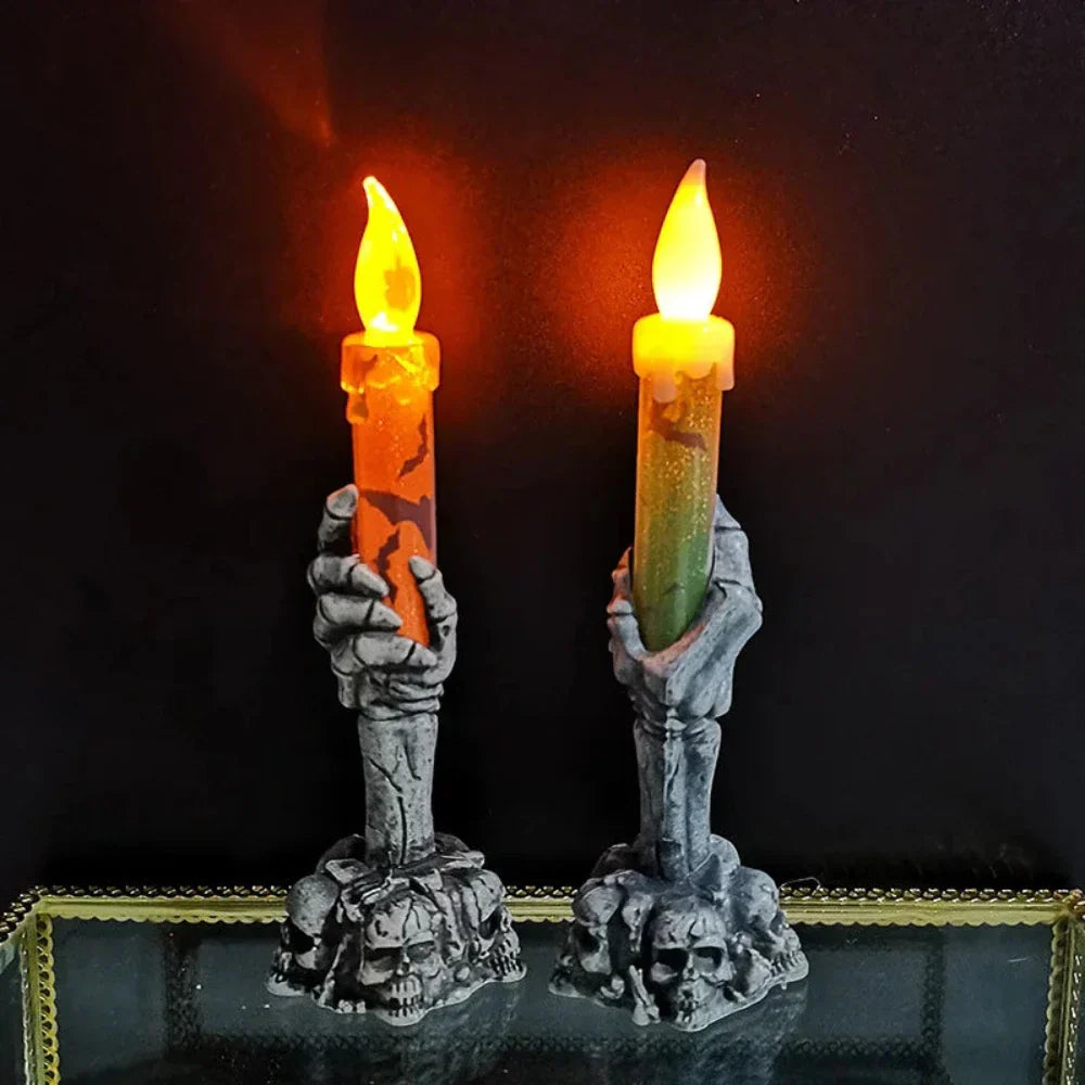 Ghostly Hand LED Candle: Spooky Halloween Decor