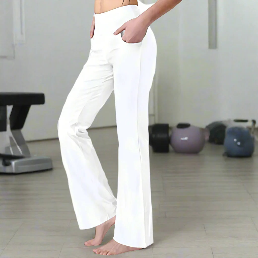 Flattering Straight Flare Yoga Leggings with a High Waist