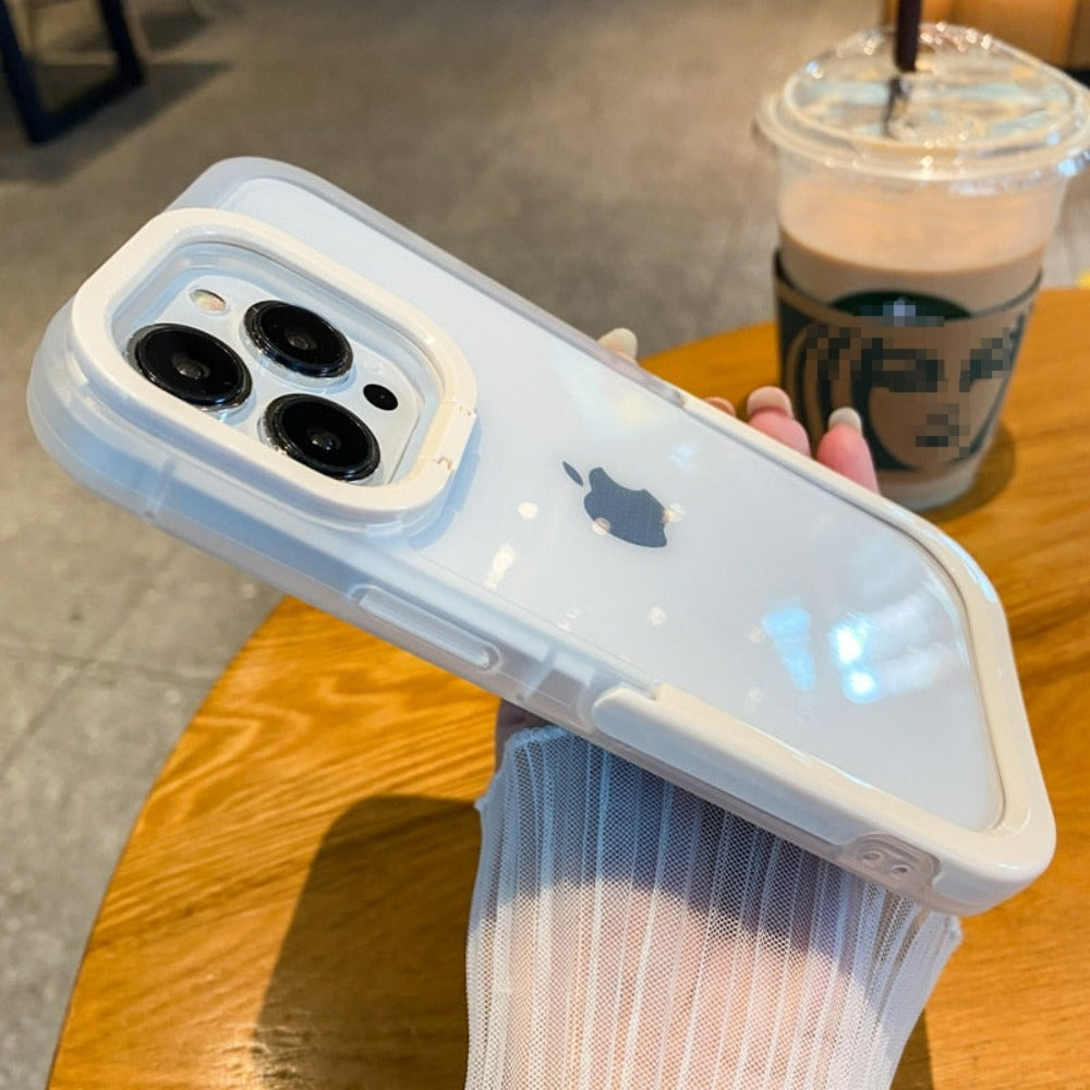 Clear Stand Case for iPhone with Transparent Design