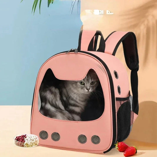 Pet Carrier Backpack with Feline Design for Small Sized Cats