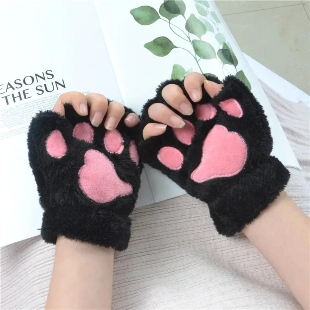 Girls' Winter Gloves with Cat Claw Design