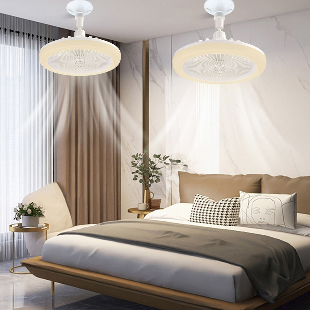 Contemporary Remote-Controlled LED Ceiling Fan with Built-in Lighting
