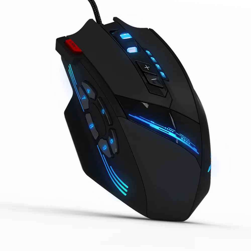 Gaming Mouse with 12 Buttons and 4 Adjustable DPI Levels
