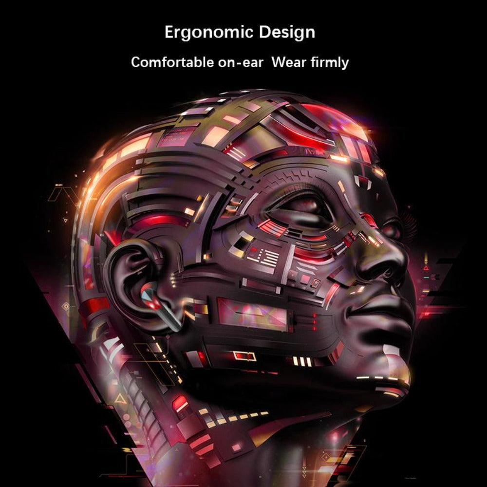 Bluetooth Earbuds with Fiery Red Dragon Design