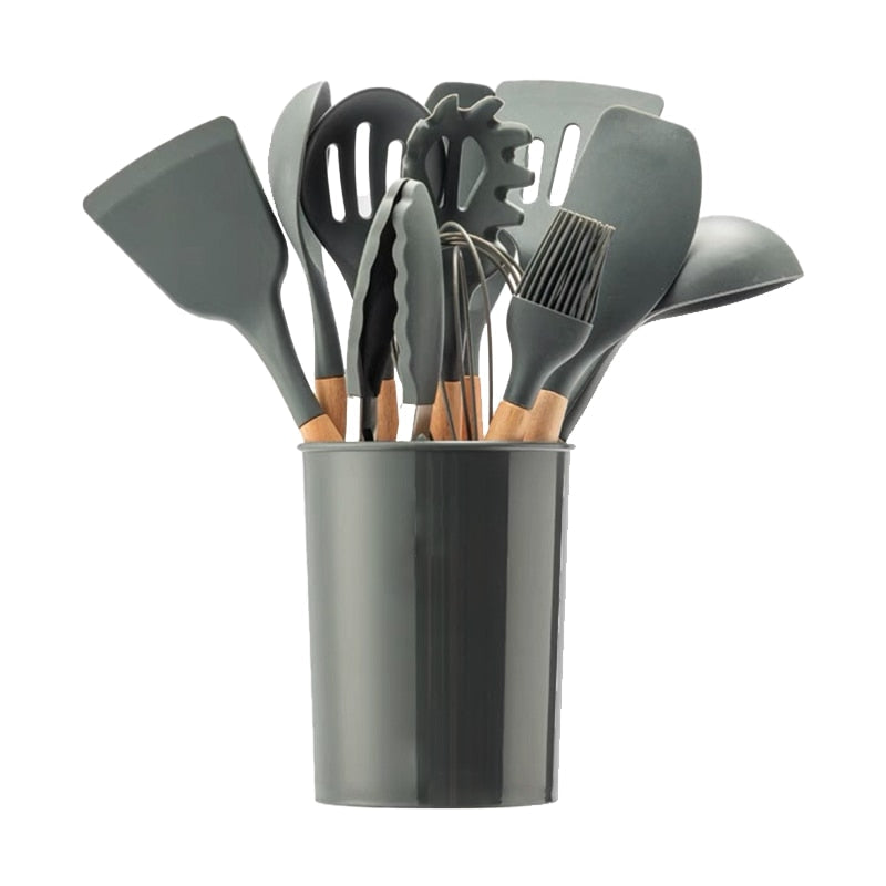 12-Piece Set of Silicone Kitchen Utensils