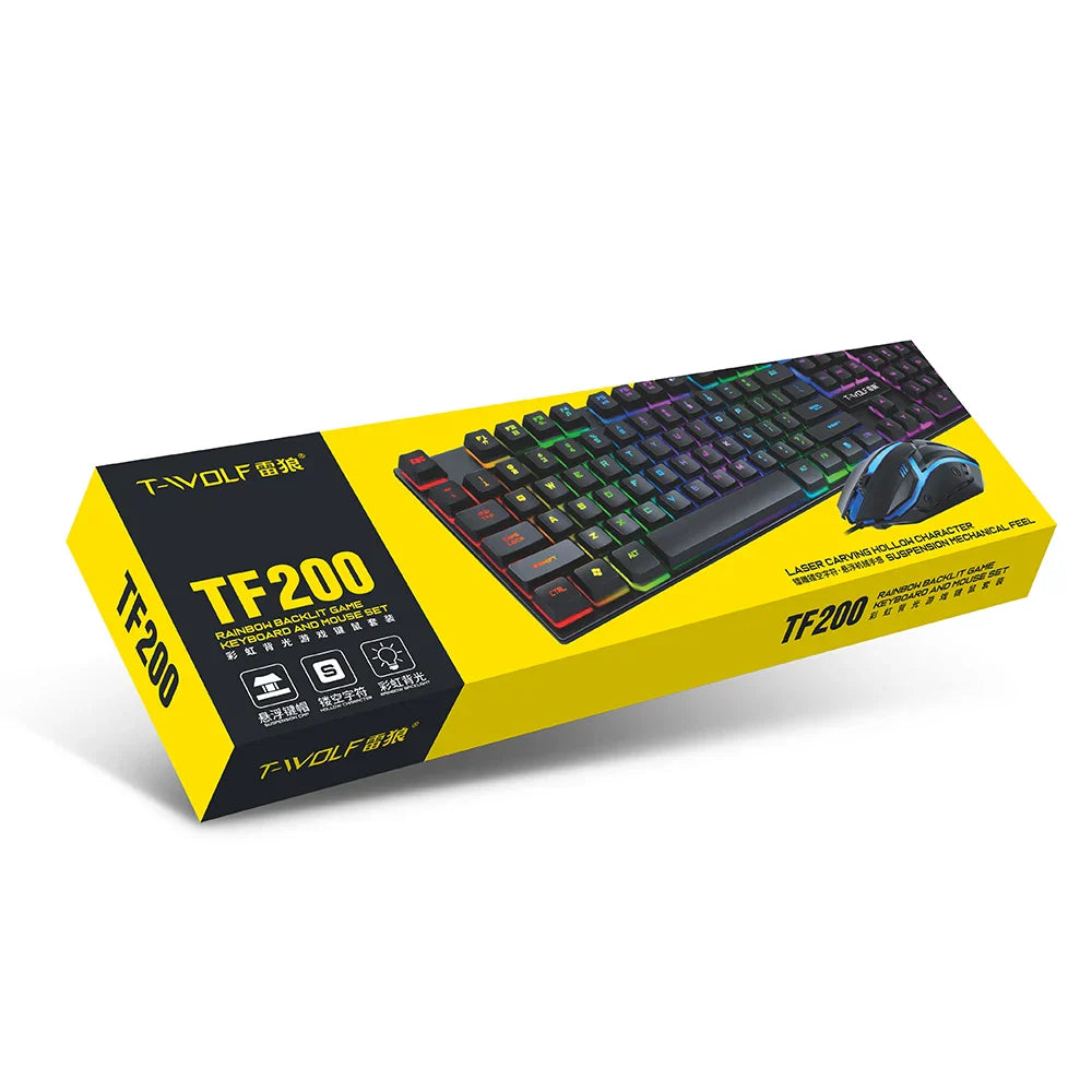 RGB Backlit Gaming Keyboard and Mouse Bundle with 104 Keys
