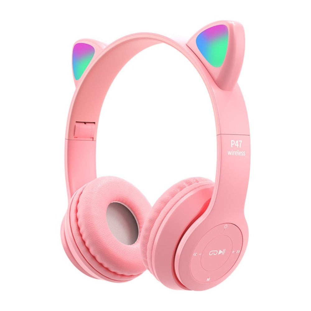 LED Bluetooth Headphones with Cat Ear Design