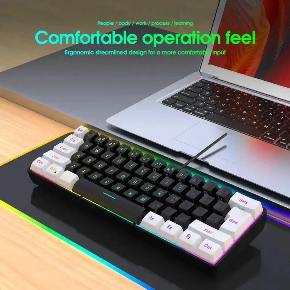 Compact Wired RGB Gaming Keyboard with Floating Keycaps