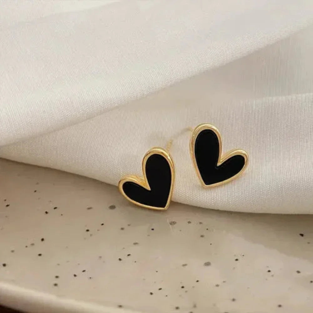 Korean Fashion Heart-Shaped Hoop Earrings