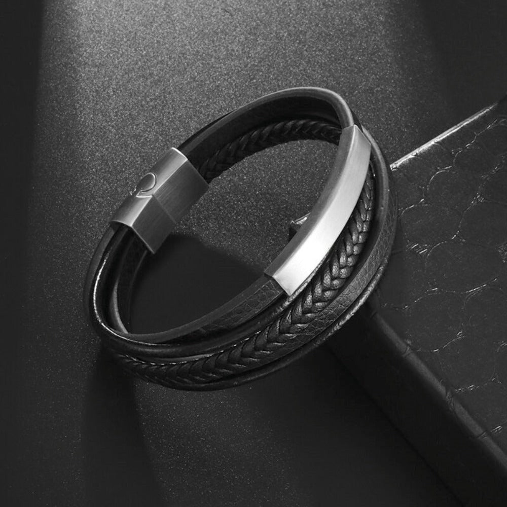 Braided Charm Bracelet Made from Vegan Leather