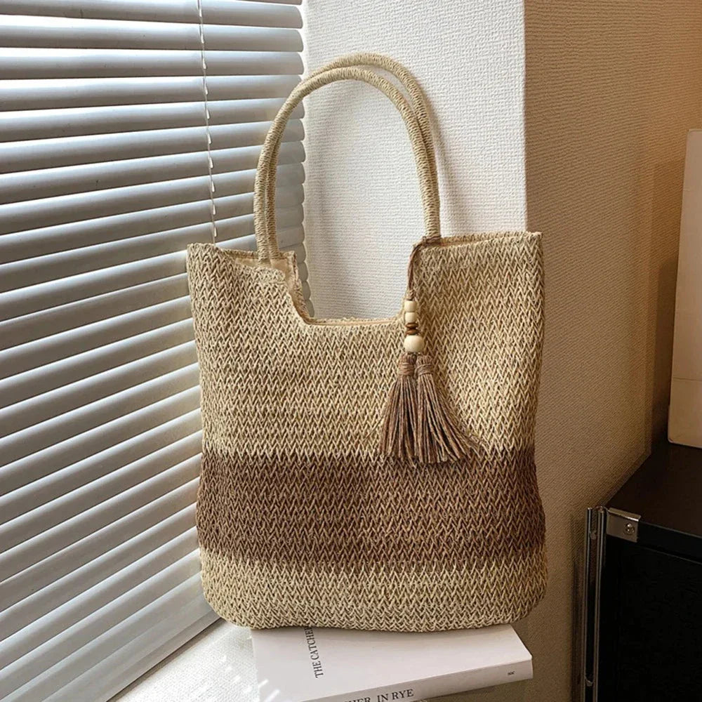 Straw Tote Bag for a Stylish Day at the Beach