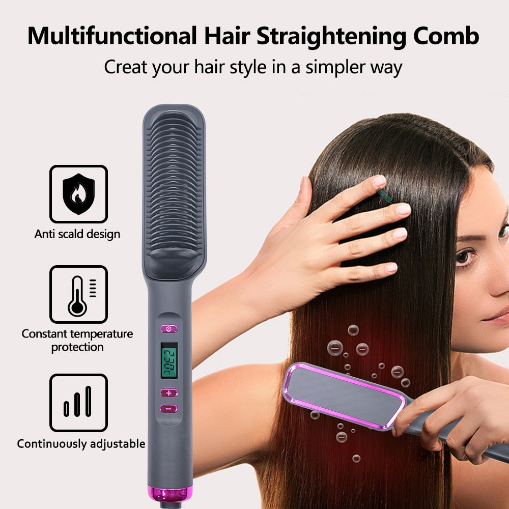 Electric Hair Brush Straightener by Coseey