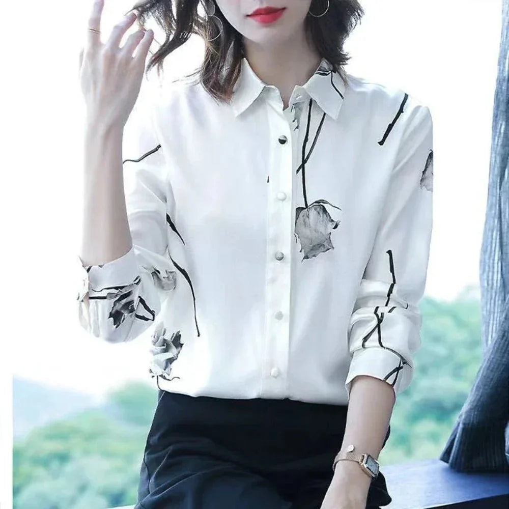 Floral Korean-Inspired Blouse for Women