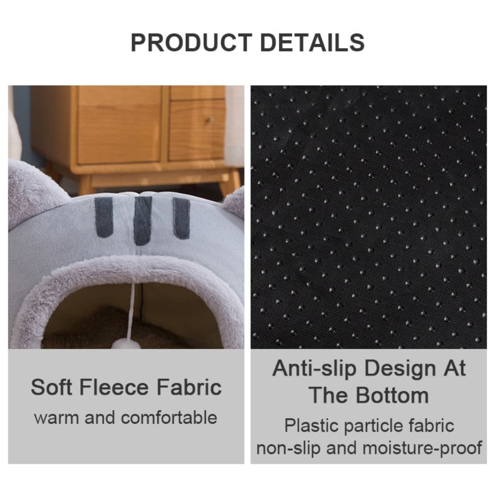 Cute Feline Head Pet Bed