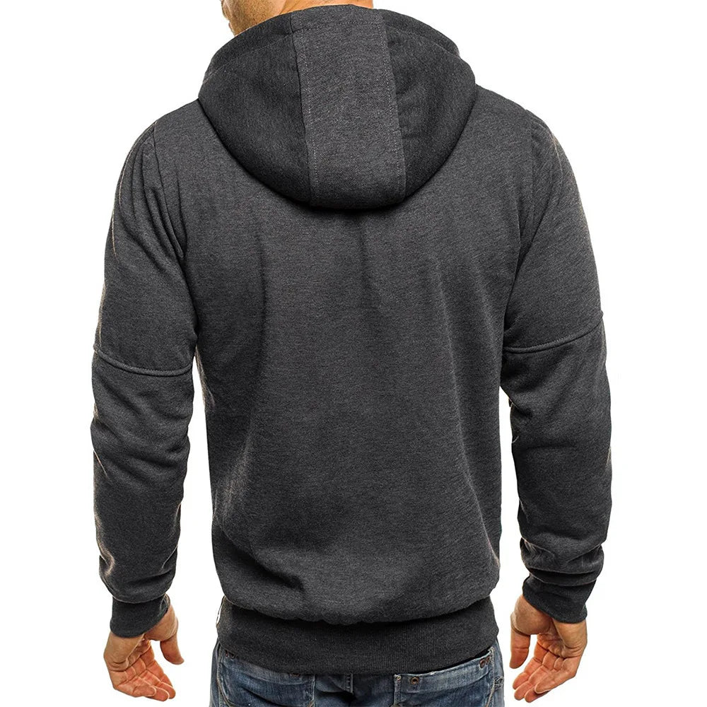 Dual-Zip Men's Lightweight Hooded Sweatshirt