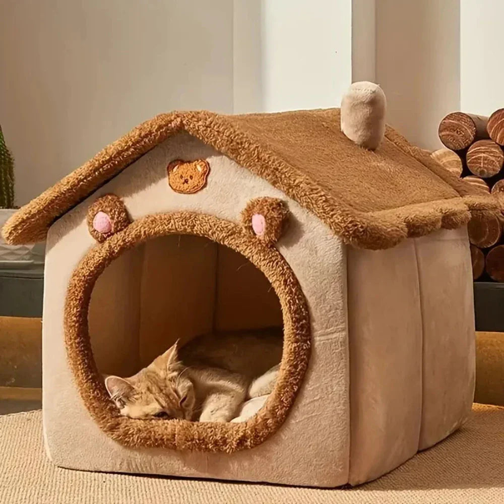 Brown Pet House with Removable Roof