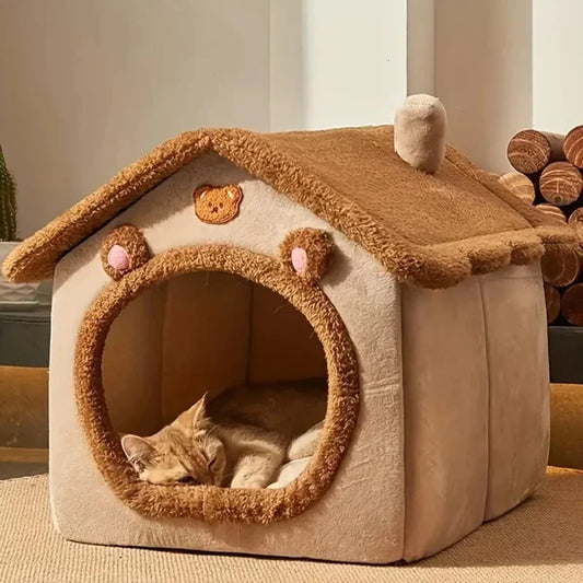 Brown Pet House with Removable Roof
