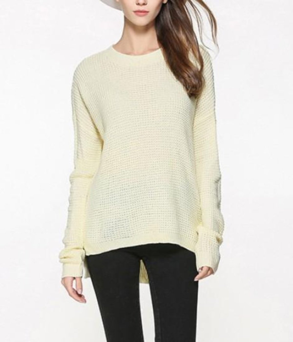 Relaxed Fit Sweater with Round Neckline for Women