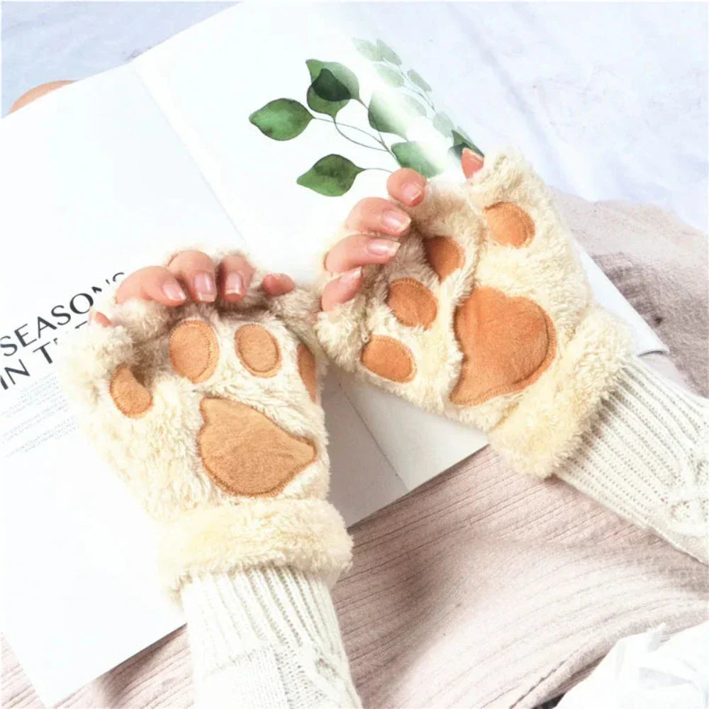 Girls' Winter Gloves with Cat Claw Design