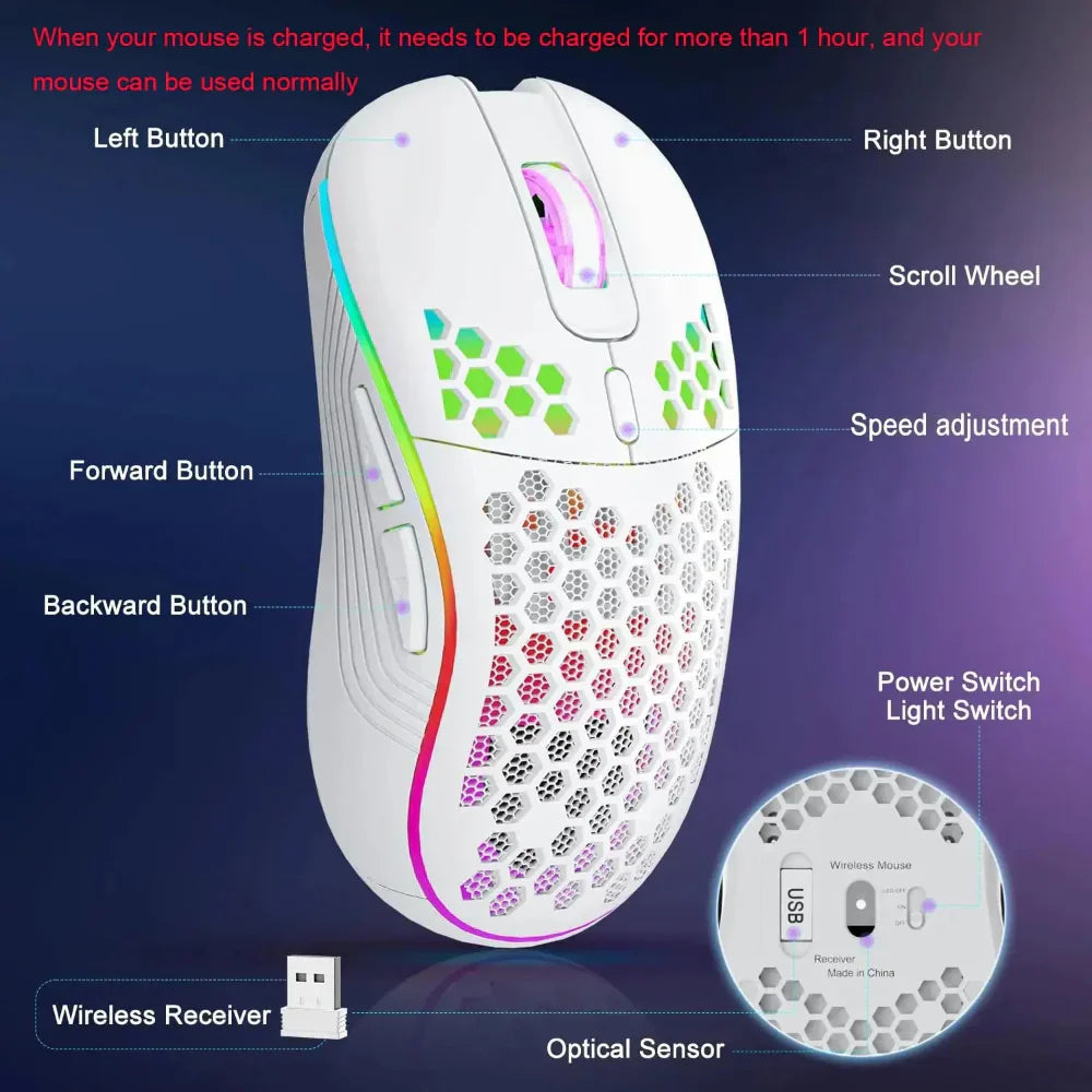 Adjustable DPI Gaming Mouse with RGB Lighting