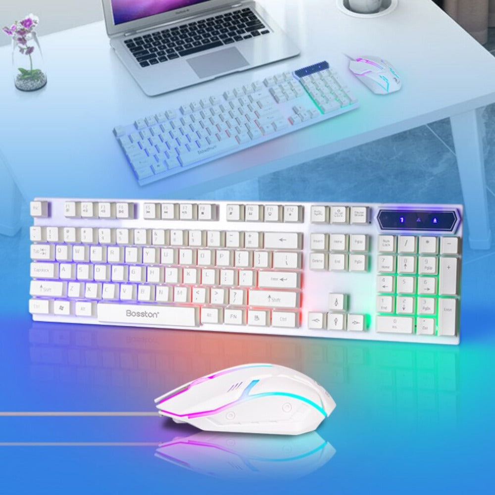 Gaming Keyboard and Mouse Set with LED Lights