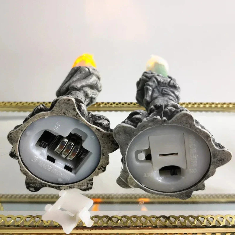 Ghostly Hand LED Candle: Spooky Halloween Decor