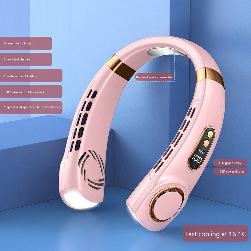 5-Speed LED Wearable Fan