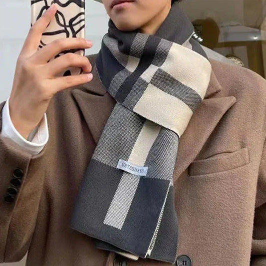 Soft and Cozy Men's Plaid Scarf