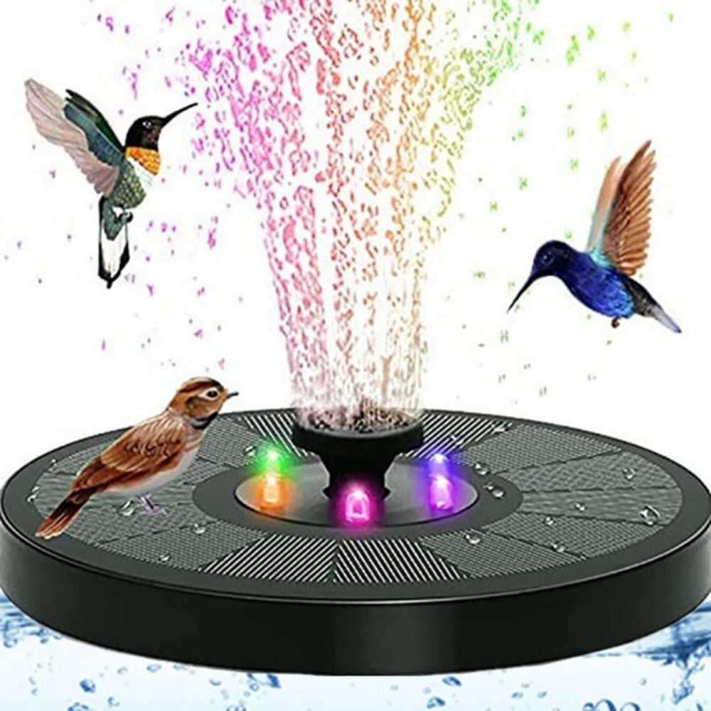 LED-Lit Solar Fountain for Your Garden
