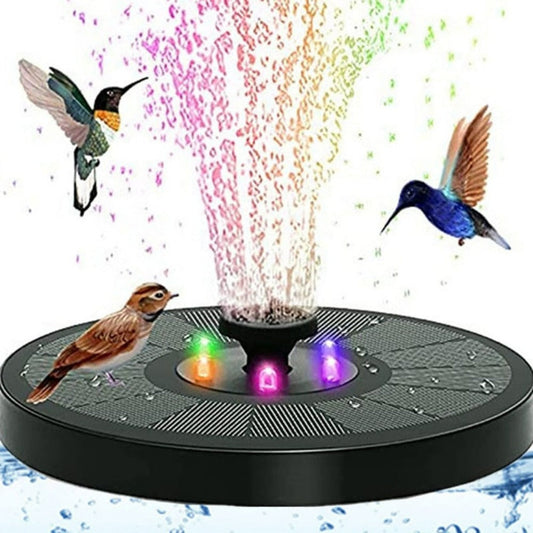 LED-Lit Solar Fountain for Your Garden