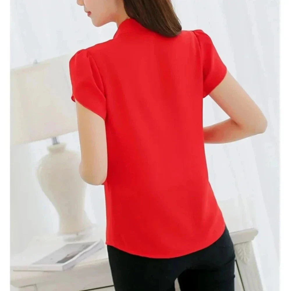 Slim Fit V-Neck Blouse for Women