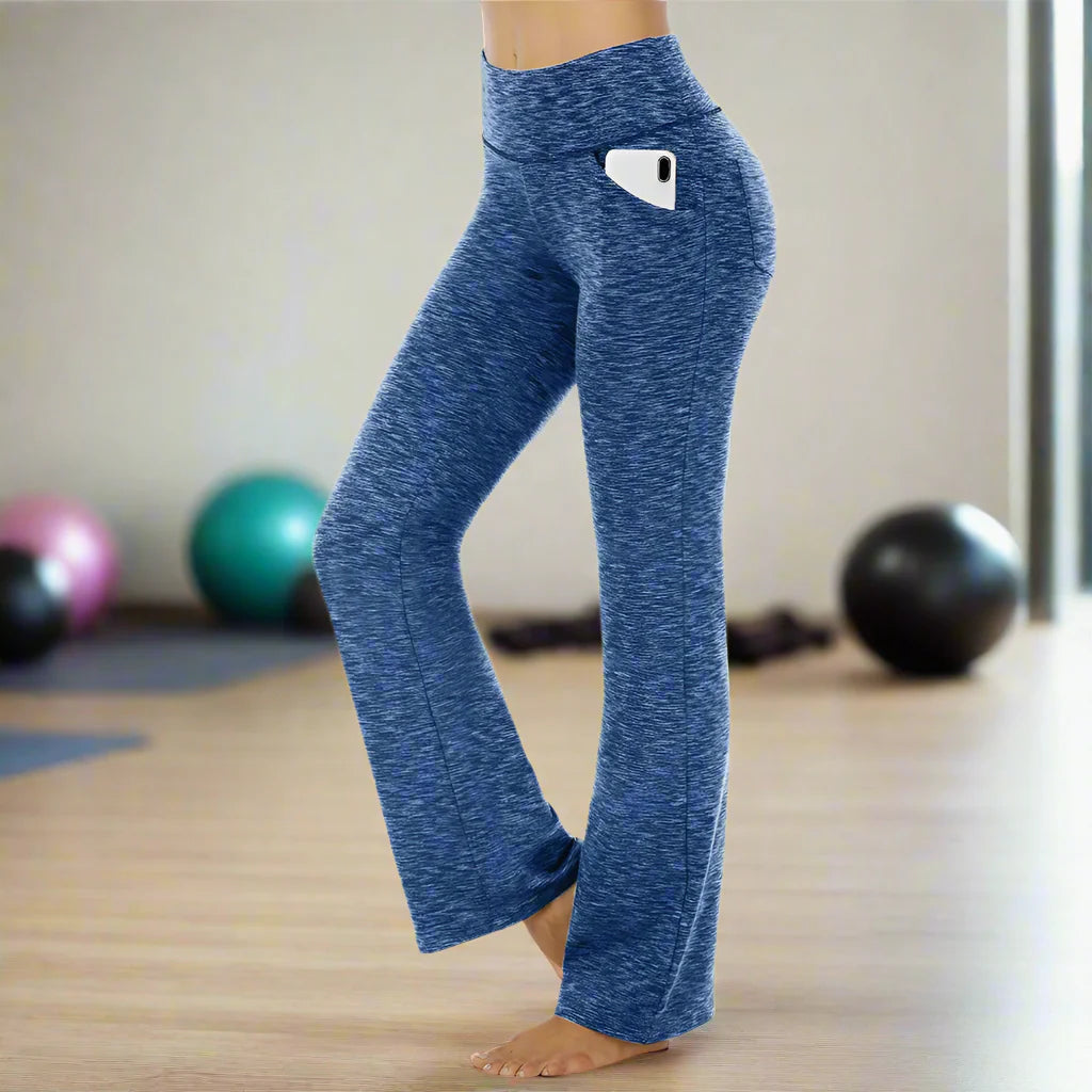 Flattering Straight Flare Yoga Leggings with a High Waist