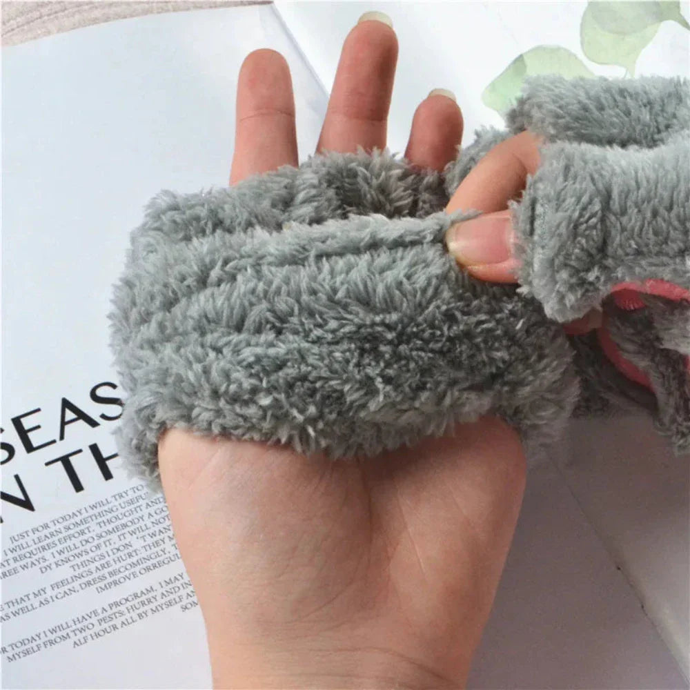 Girls' Winter Gloves with Cat Claw Design