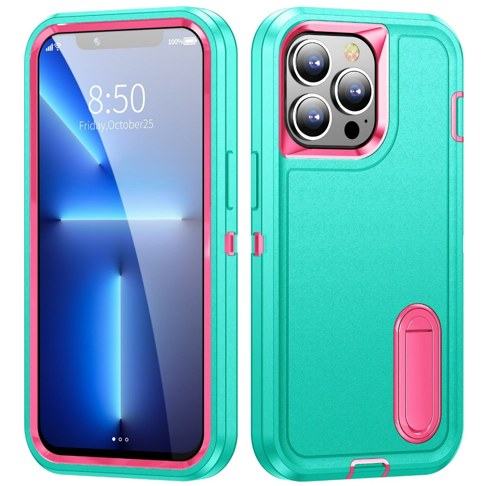 Shock-Resistant Phone Case with Full Coverage and Built-In Stand