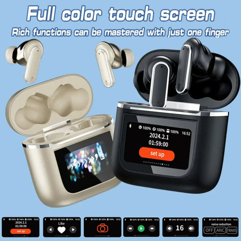 Noise-Canceling Bluetooth Earbuds with Touch Screen Technology