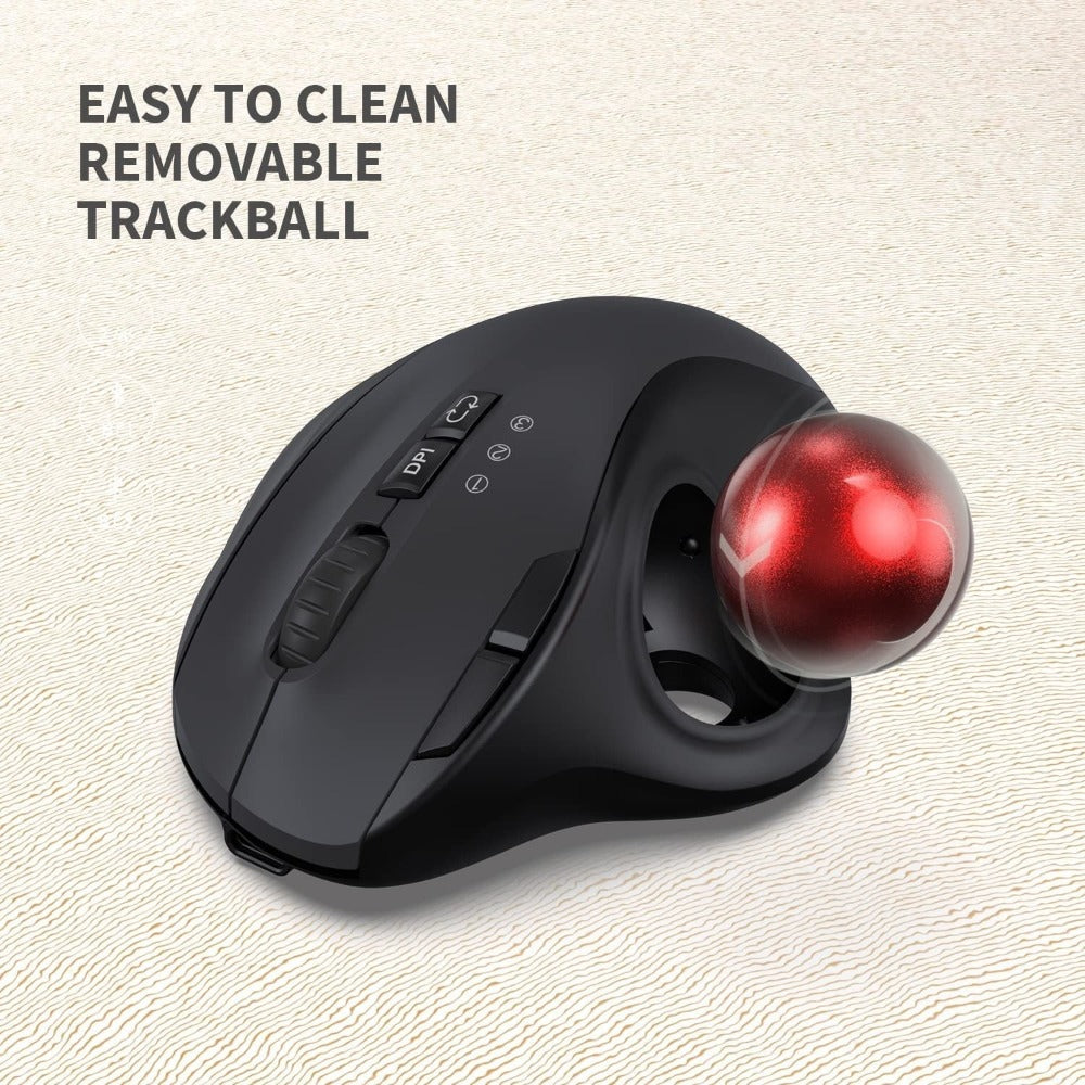Dragon Wireless Trackball Mouse with 2.4Ghz and Bluetooth Connectivity